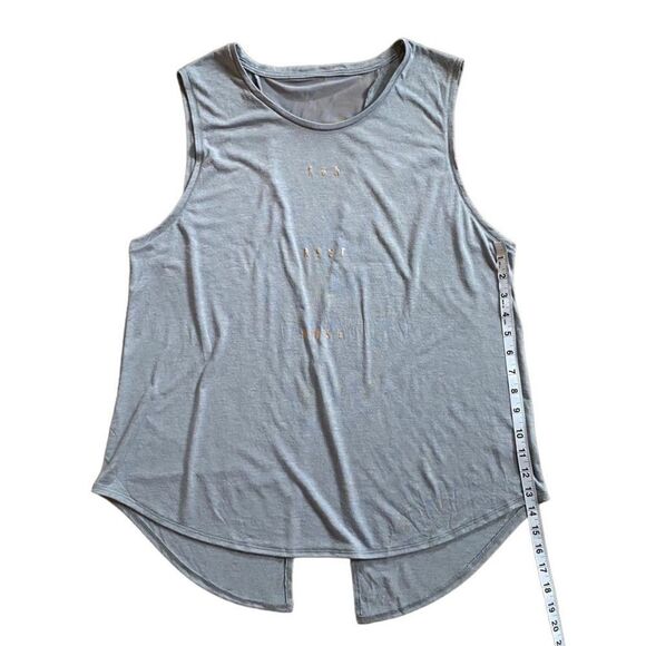Xersion Gray Tank Top Run Rest Rose Mesh Split Hem XL - Picture 12 of 13